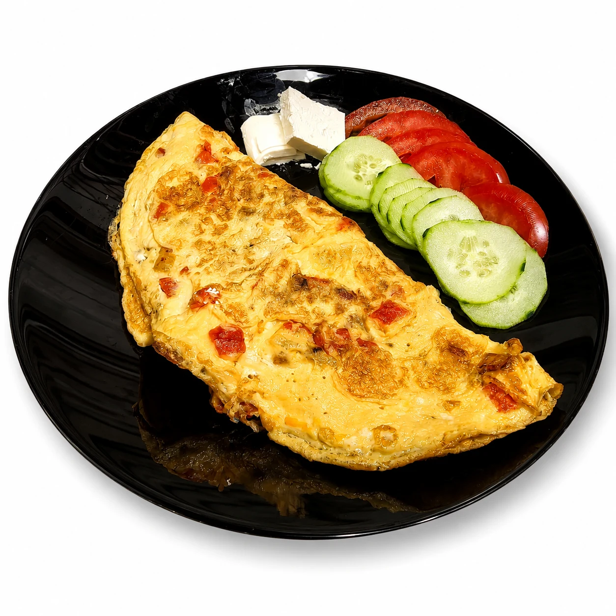 Vege omlet je pripremljen od 3 jaja i povrća, bez mesa i pomfrita. Možete ga dopuniti sirom – KDS Food U Prolazu, Beograd