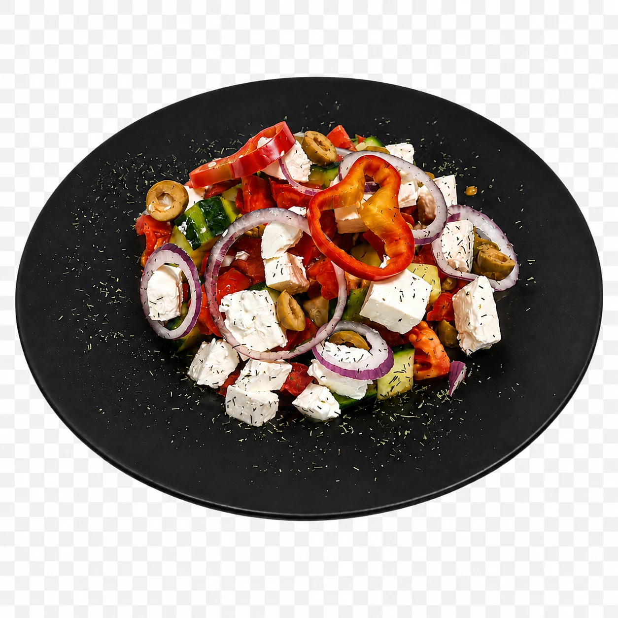 Maja porcija Grčke salate - Paradajz - Krastavac - Paprika - Luk - Masline - Sir - Origano – KDS Food U Prolazu, Beograd