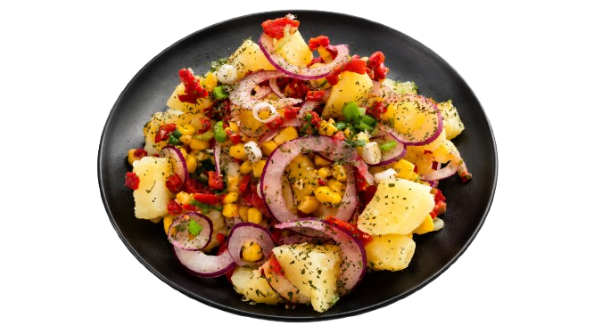 Šarena krompir salata, posna na vodi